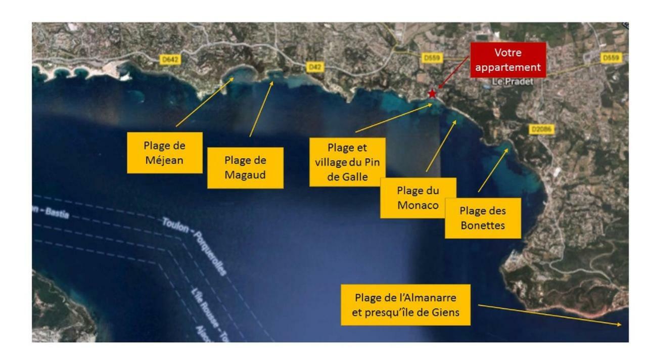 **** Beau T2 de 40 m2, jardin de 70m2, au calme, à 50 mètres de la plage Le Pradet Extérieur photo